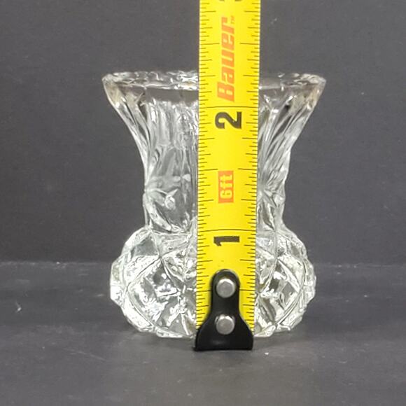 Vtg Glass Toothpick Holder Sawtooth Trim Diamond Minimalist Decor - Picture 5 of 9